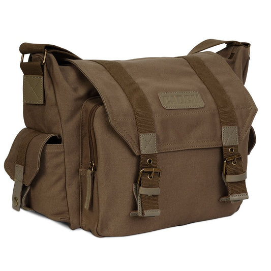 CADeN Kameratasche Spiegelreflex Kamera Schultertasche Kamera Foto Tasche Umhängetasche Fototasche für SLR DSLR Spiegelreflexkameras Sony Nikon Canon (Braun)