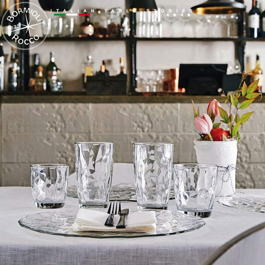 Bormioli Rocco 350200 Diamond Trasparente Trinkglas, Wasserglas, Saftglas, 305ml, Glas, transparent, 6 Stück