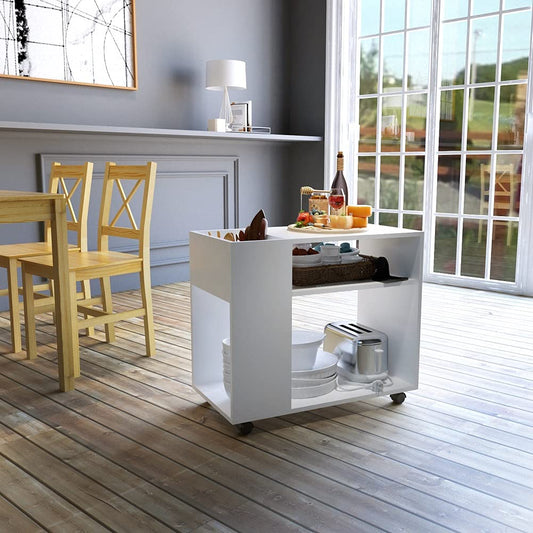 Mondeer Aktenschrank, Büroschrank mit Verstellbaren Trennwänden und Universalrädern Modern Einfach für Büro Arbeitszimmer Wohnzimmer, Weiß, 70 x 36 x 60 cm