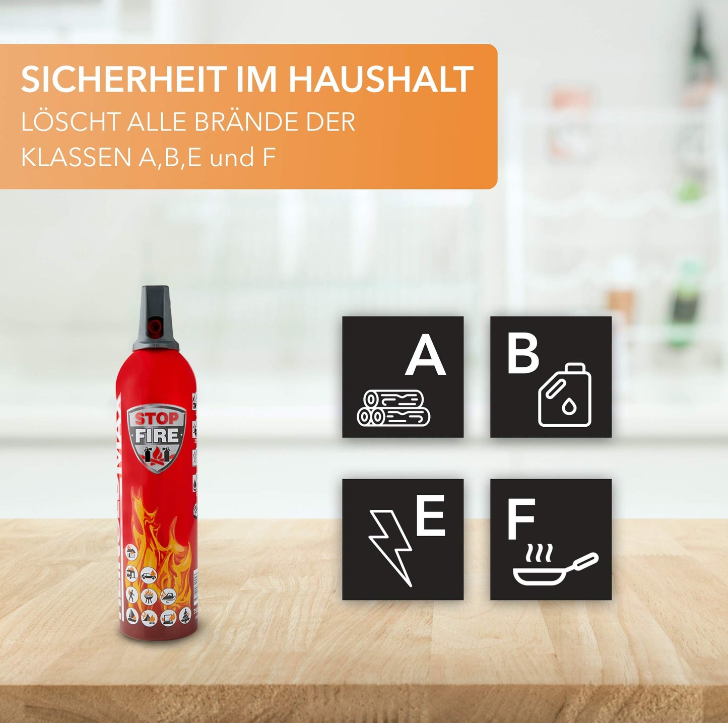 XENOTEC Premium Feuerlöschspray – 3er Set - 750ml – Stopfire – Autofeuerlöscher – REINOLDMAX – wiederverwendbar – geeignet für Fettbrände – 3 x 750g