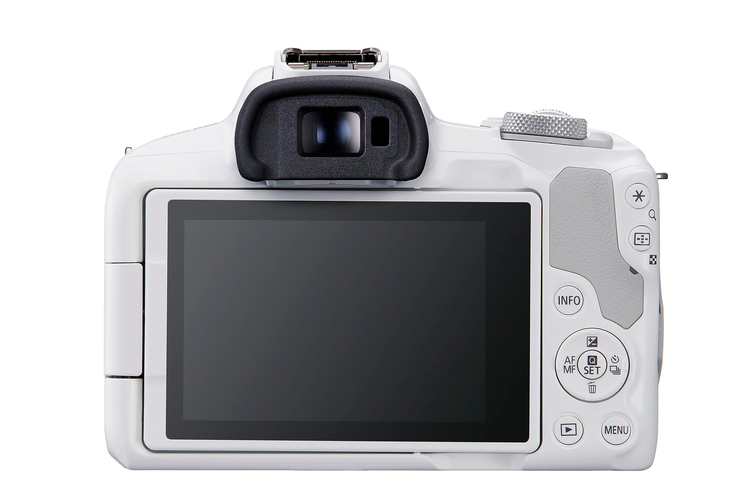 Canon EOS R50 Systemkamera + RF-S 18-45 is STM Objektiv - Spiegellose Kamera (Digitalkamera mit Autofokus und Motiverkennung für Augen Tiere Fahrzeuge, 4k Videokamera, 15 Bilder pro Sekunde) weiß