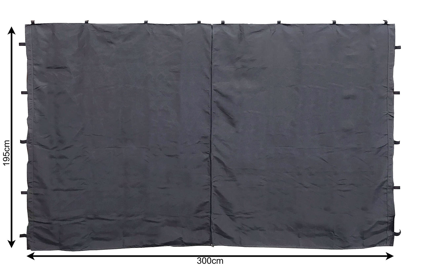 QUICK STAR 2 Seitenteile mit RV für Pavillon 3x4m Seitenwand Anthrazit RAL 7012