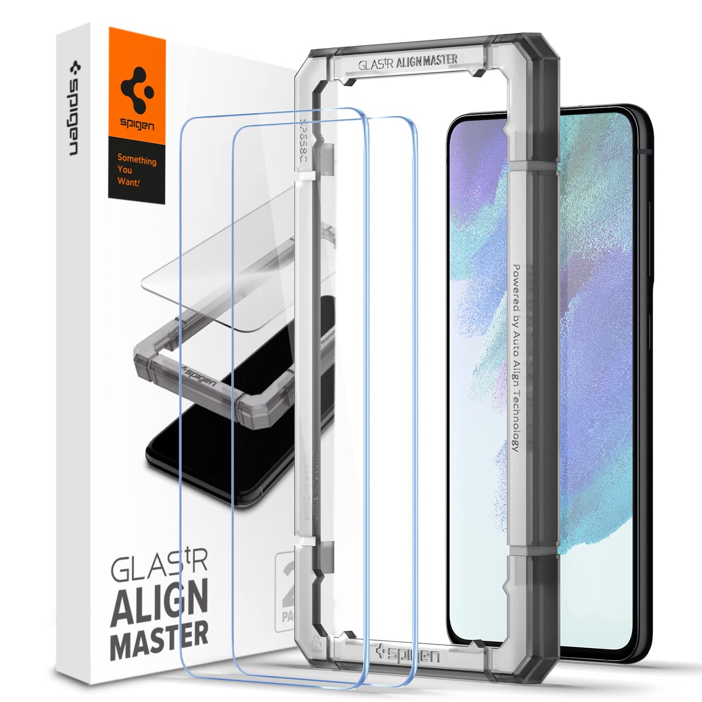 Spigen AlignMaster Schutzfolie kompatibel mit Samsung Galaxy S21 FE 5G, 2 Stück, Kratzfest, Hüllenfreundlich, Touch Reaktiv, 9H Härte Folie