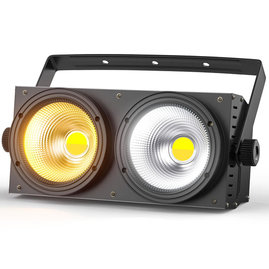 ZonQoonz 200W COB LED Par, Theater Scheinwerfer 2 in 1 kalt Warmweiß Lichteffekte mit COB Stroboskop für Kirche, Disco Hochzeit Publikums Beleuchtung Party Halloween Weihnachten