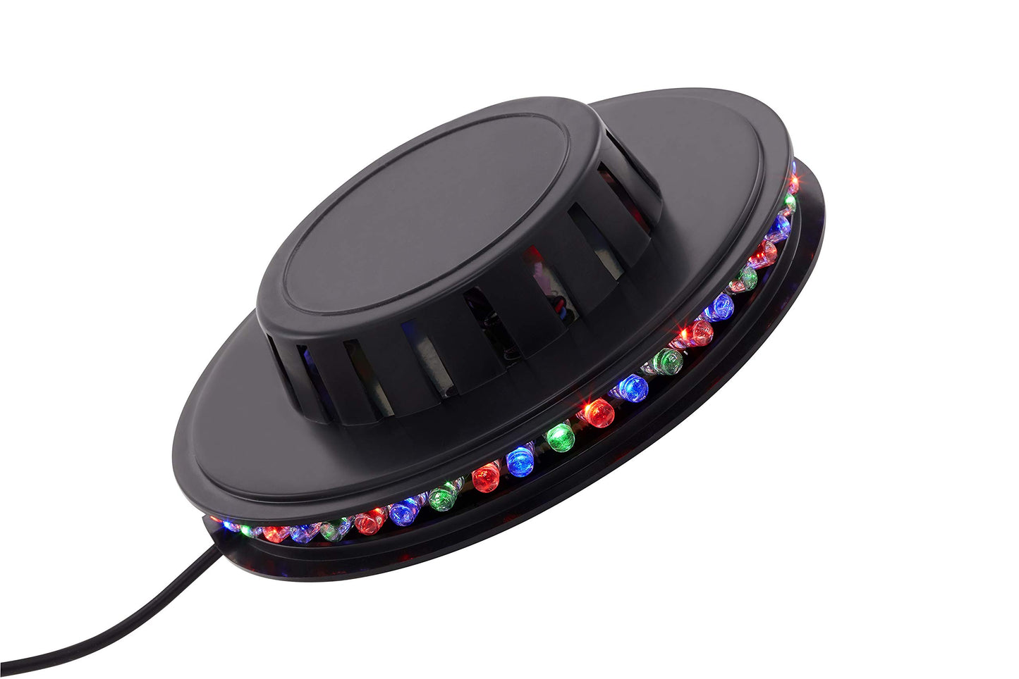 BRILONER - LED Partylicht mit Musiksensor, buntes RGB Licht, max. 3W, USB-Anschluss, Discolicht, Party Gadgets,Lichtrad, LED Licht, Partybeleuchtung, Deko Geburtstag, 12,5x3,8 cm, Schwarz