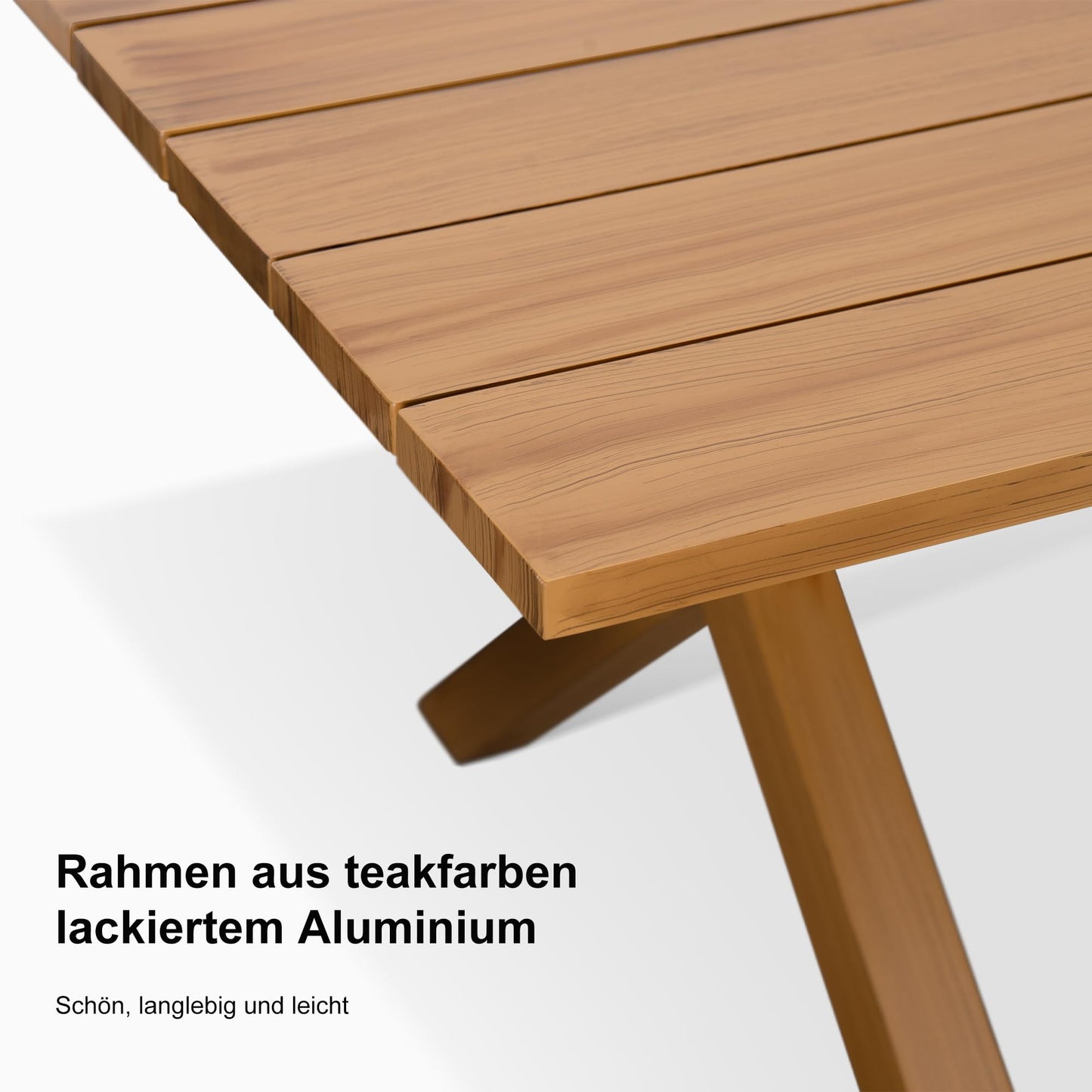 PURPLE LEAF 7-TLG Gartenmöbel Set Terrassenmöbel Außen Balkonmöbel Esstisch Teak Wetterfest 8 Esszimmerstühle UV-Beständigkeit mit Kissen für Garten, Natur