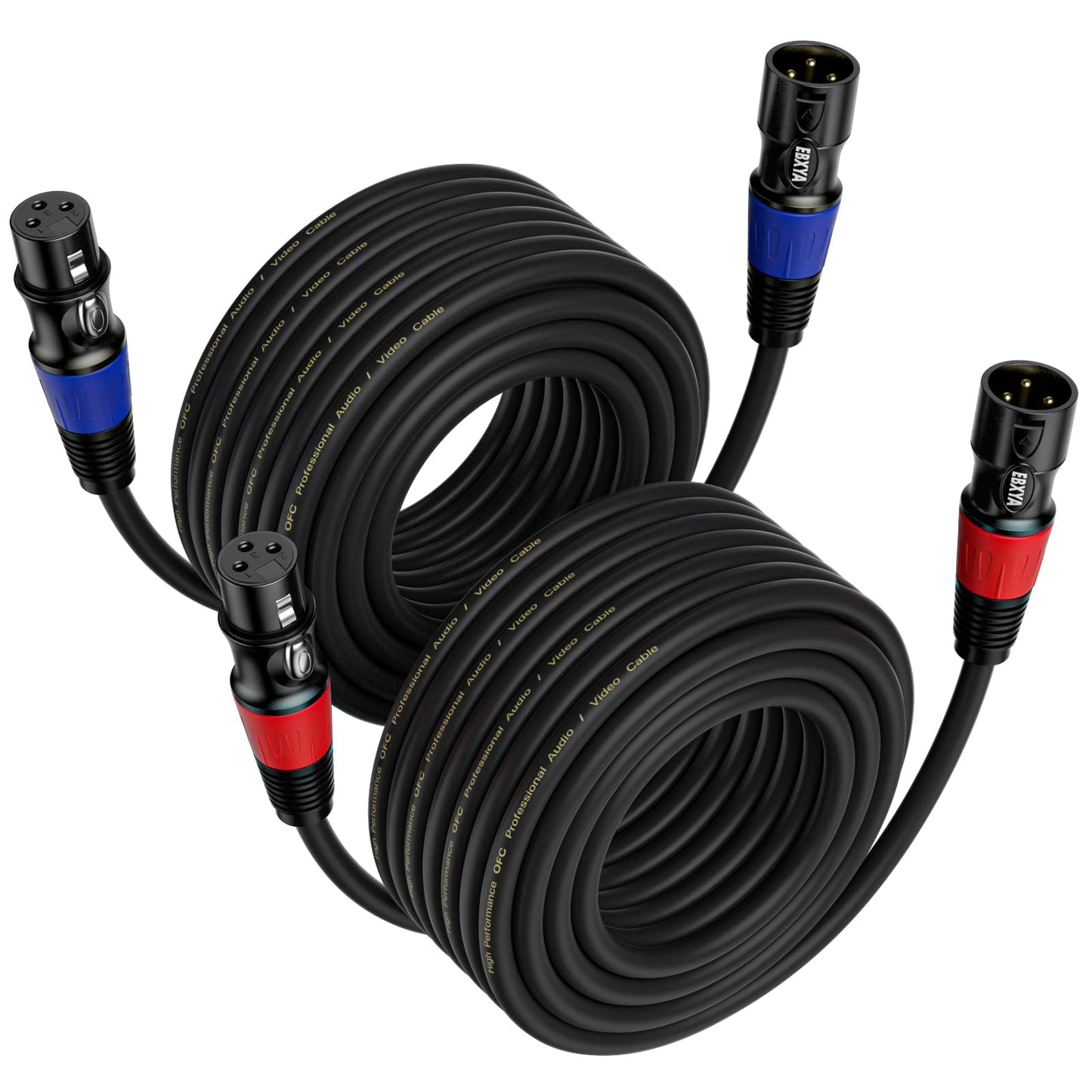 EBXYA XLR Kabel Mikrofonkabel 8M 2 Pack 3-Pin Balanced XLR Stecker zu Buchse Kabel Mehrfarbig Mikrofonkabel DMX Kabel Mikrofon Patch Kabel