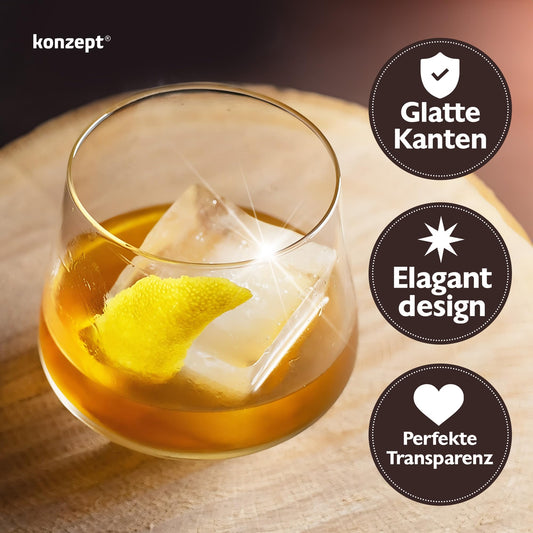KONZEPT Gläser Set 6 teilig, 310 ml kleine Saftgläser, ideal als Trinkgläser, Wassergläser, Whiskygläser, universal und spülmaschinenfest