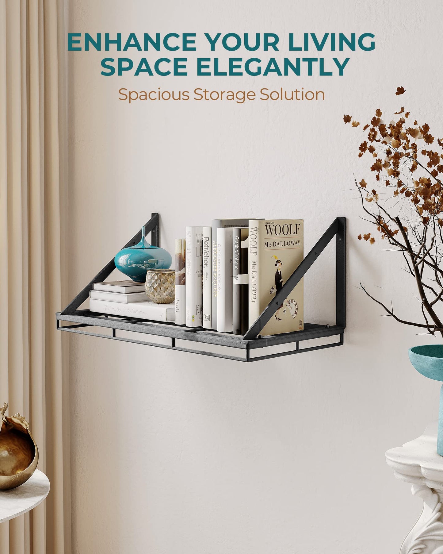 OROPY Topf-Rack, 3-Schicht Eisen Küchenregal Wandmontage, Pfannenhalter mit 12 Haken, 60 * 29.5 * 24.5cm, Küchenutensilienhalter, Küche Wandregal für Töpfe und Pfannen