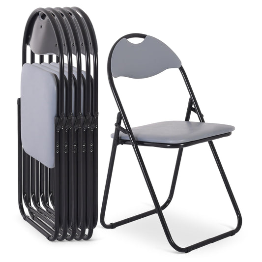 Raburg Klappstuhl 6er-Set, praktisches Gästestuhl-Set zum Klappen, gepolstert, leicht & bequem, Belastbarkeit 100 kg, Metallgestell, für Gäste, Büro, Event & Party, Paul, Grau/Schwarz