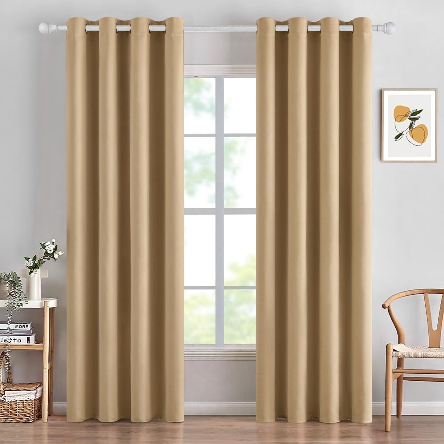 MIULEE Vorhänge Taupe Blickdicht mit Ösen, Schöner Weicher Verdunklungsvorhänge zum Verdunkeln von Räumen, 2er Set Gardinen Abdunkelnd Schlafzimmer Wohnzimmer Thermovorhang Kälteschutz 140X225 cm