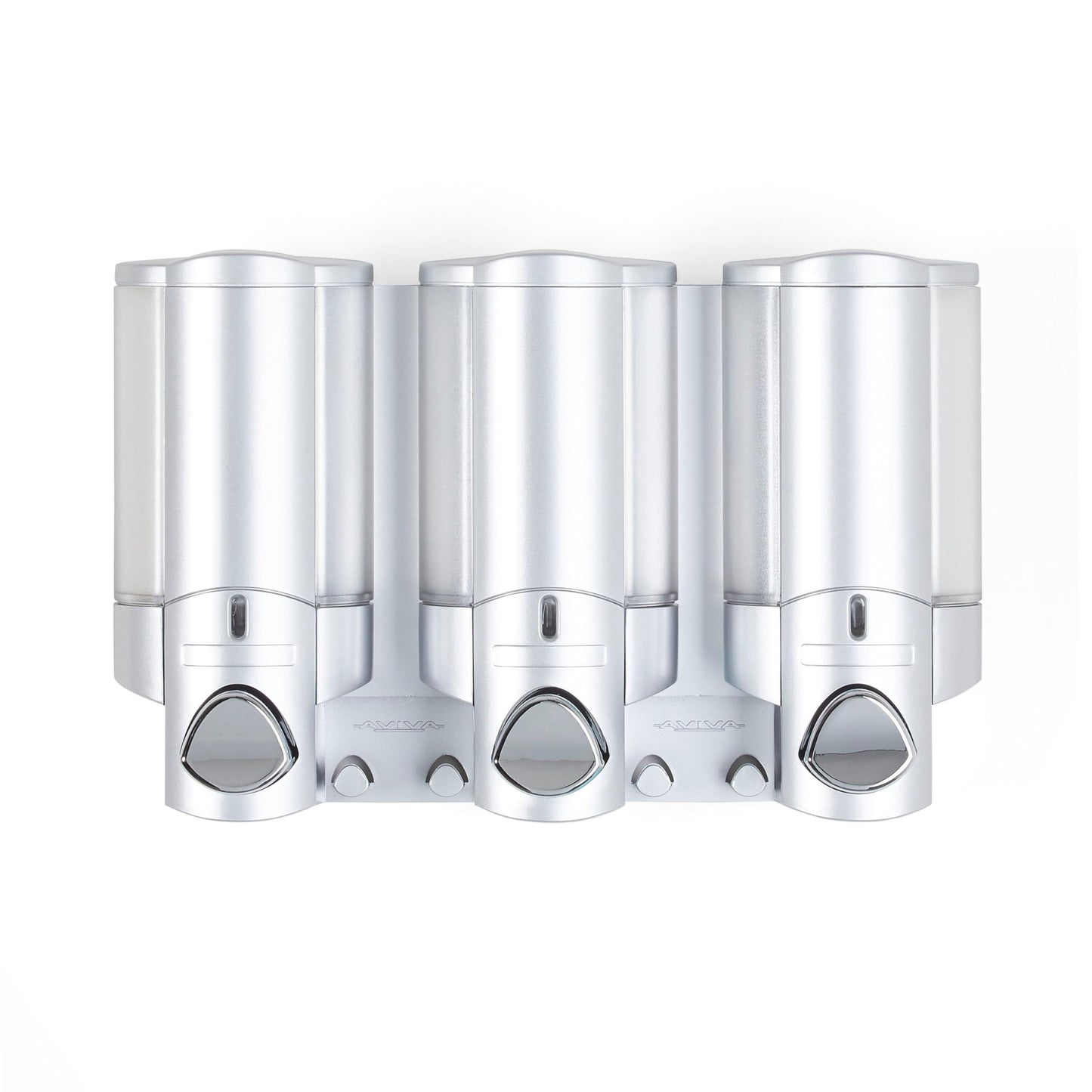 Better Living Aviva Seifenspender für 1 Flasche, Satin Silver 3-Chamber Satin-Silberfarben