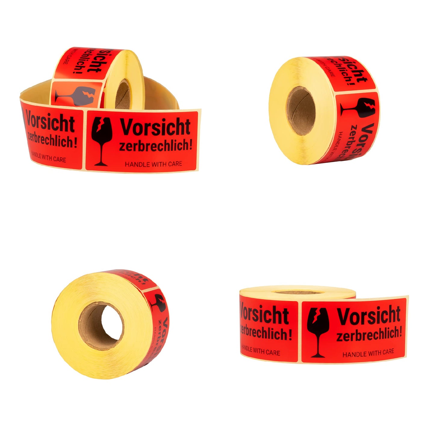 MD Labels Warnetiketten auf rolle 100x50mm – 500 – Vorsicht zerbrechlich - Handle with care – Fragile Attention Versandaufkleber – Paketaufkleber- Vorsicht Glas Aufkleber