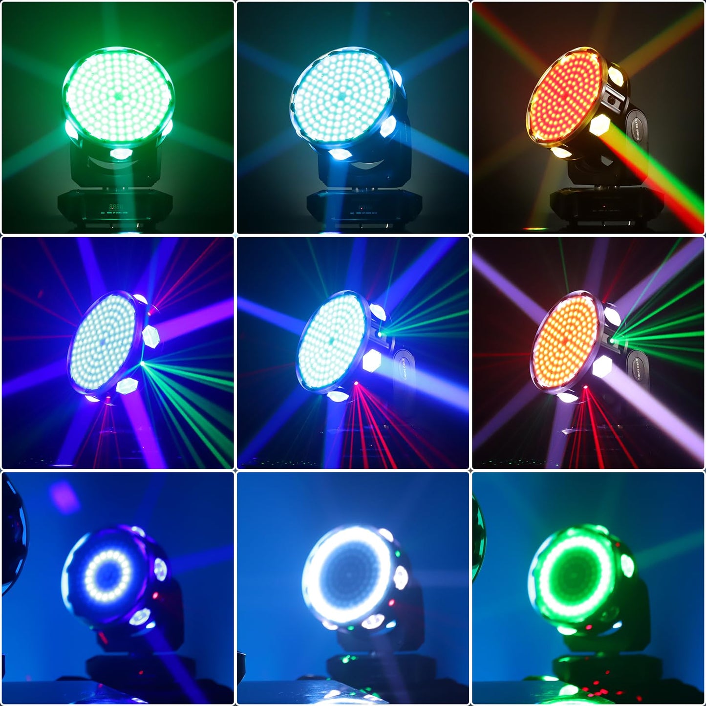 200W Moving Head LED RGBW Bühnenlicht Strahler Beam Scheinwerfer 20CH/57CH Partylicht für Tanzfläche DJ Bar Disco Effektstrahler Bühnentechnik (1 Pack)