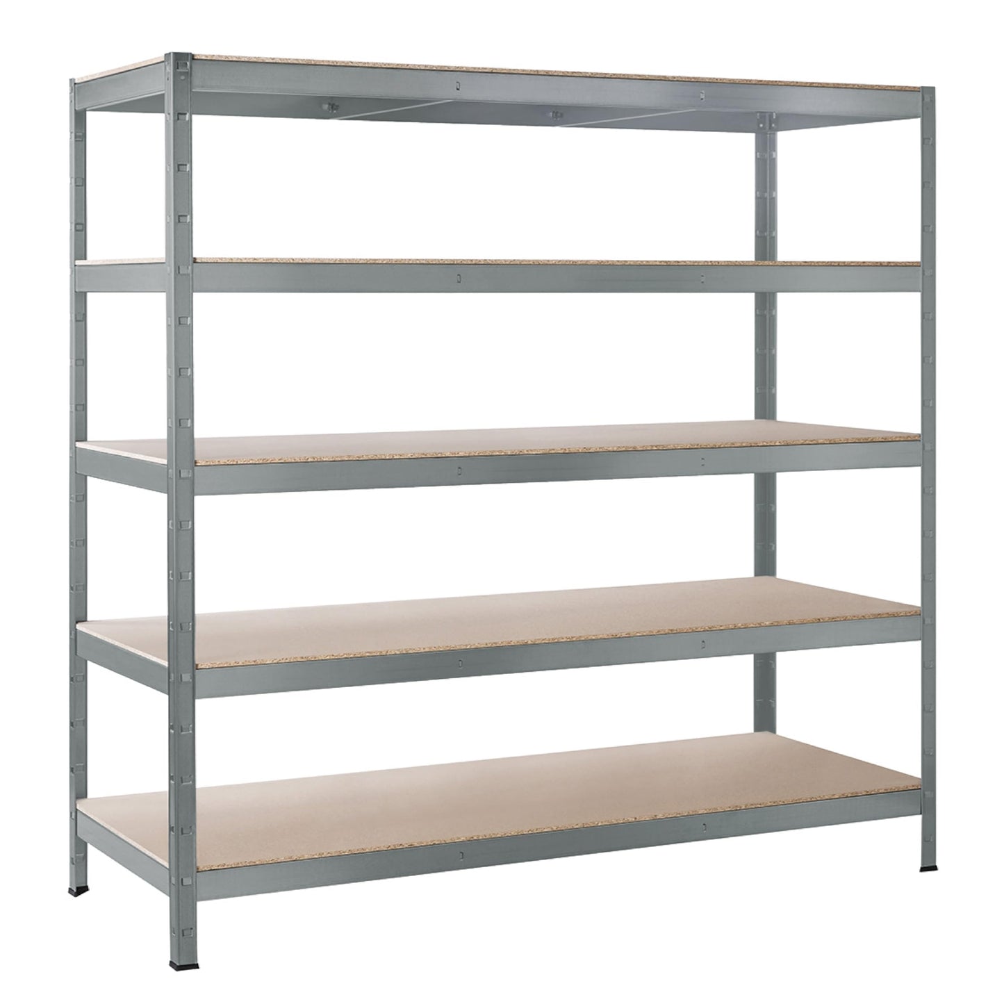 SCHULTE Regalwelt Schwerlastregal mit 5 Ebenen, 180x160x60 cm (HxBxT), Traglast pro Ebene ca. 250 Kg, verzinkt, Lagerregal, Kellerregal, Werkstattregal, Steckregal