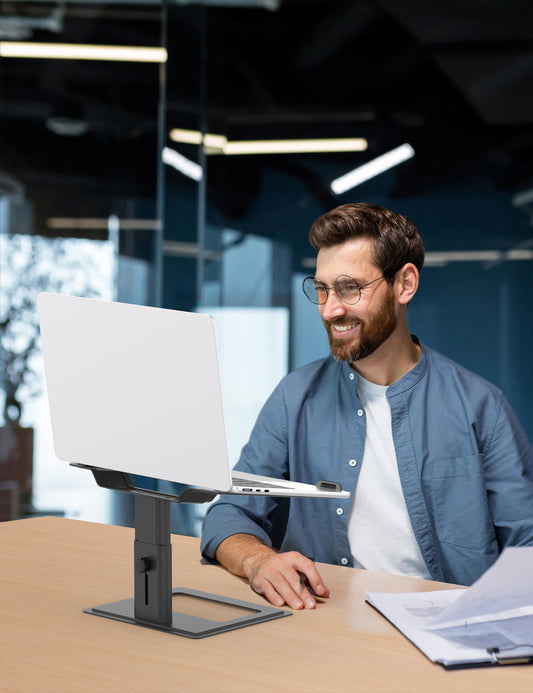 SOUNDANCE Laptop-Ständer für Schreibtisch, verstellbar, ergonomischer Laptop-Ständer für den Schreibtisch, kompatibel mit10 bis 17,3 Zoll (25,4-43,9 cm) Notebook-Computern, Schwarz