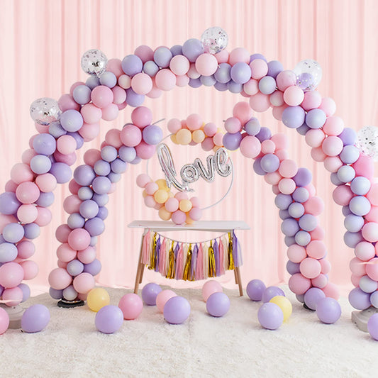 EMART Hintergrund Vorhänge, 3x3m Tüll Chiffon Stoff Drape für Parteien Hochzeit Bühne Dekoration, Weiche Glatte Tuch für Geburtstagsdeko, Geburtstag Foto Fotoshooting - Rosa