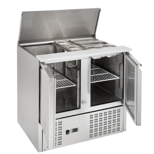 GastroHero Saladette Eco 900 mit Edelstahl-Türen