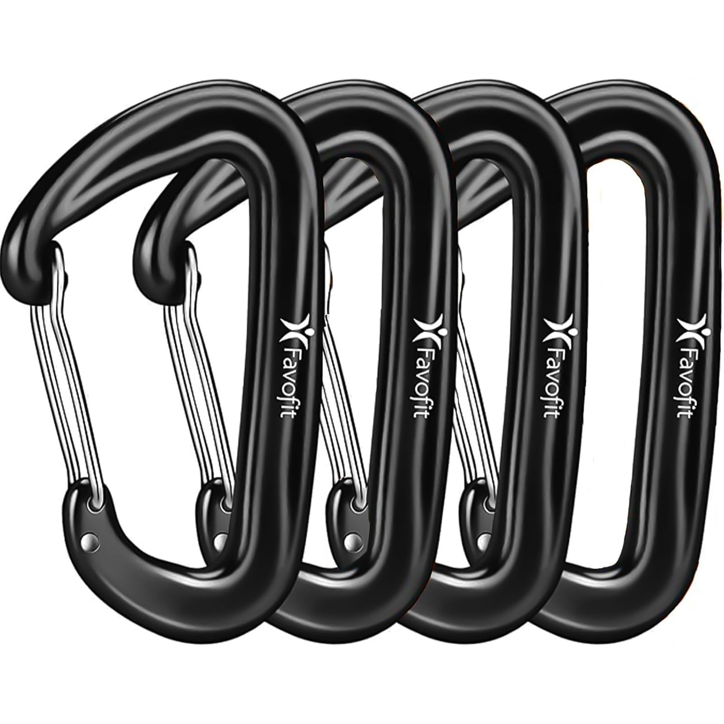 Schwerlast Alu Karabinerhaken Schlüsselanhänger Karabiner - Favofit 12KN (1224 kg) Karabiner Groß für Hängematte Outdoor Camping - Ultraleicht Klein D-Ring für Schlüssel Hundeleine