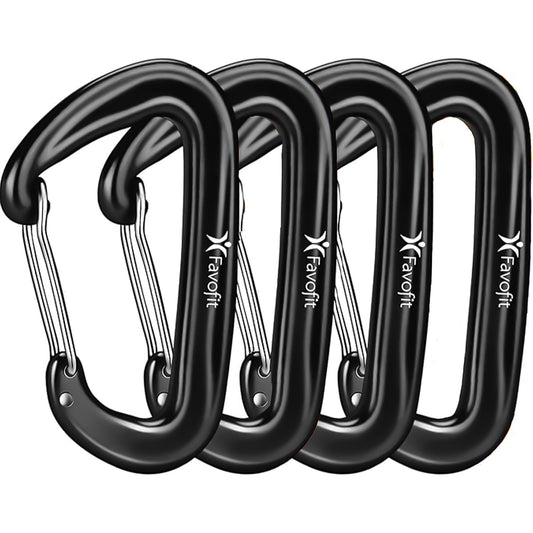 Schwerlast Alu Karabinerhaken Schlüsselanhänger Karabiner - Favofit 12KN (1224 kg) Karabiner Groß für Hängematte Outdoor Camping - Ultraleicht Klein D-Ring für Schlüssel Hundeleine