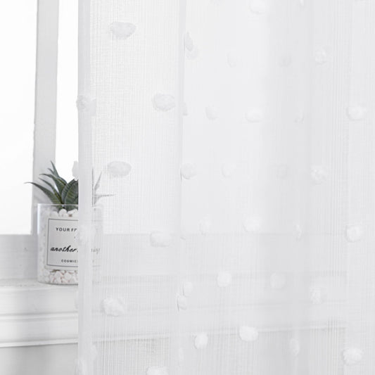 MYSKY HOME Gardine Weiß 2er Set Vorhänge mit Ösen Sheer Voile Vorhang Kinderzimmer Gardinen Wohnzimmer Modern Stickerei Ösenschal Transparent Dekoschal für Schlafzimmer H 245 x B 140 cm, Weiss
