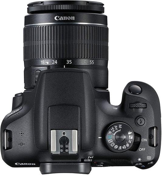 Canon EOS 2000D Spiegelreflexkamera Battery Kit (24,1 MP, DIGIC 4+, 7,5 cm (3,0 Zoll) LCD, Display, Full-HD, WiFi, APS-C CMOS-Sensor) EF-S 18-55mm is II F3.5-5.6 is II + Akku LP-E10, schwarz