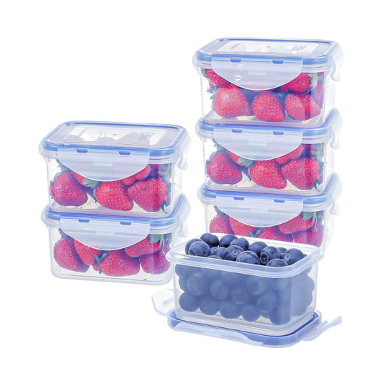 EASYLOCK 6er-Set 500ML Kunststoff Frischhaltedosen Mit Deckel Klein, Meal Prep Boxen, Rechteckig Aufbewahrungsbox Küche, Mikrowellengeschirr, Gefrierdosen 500 ml, Salat To Go Box