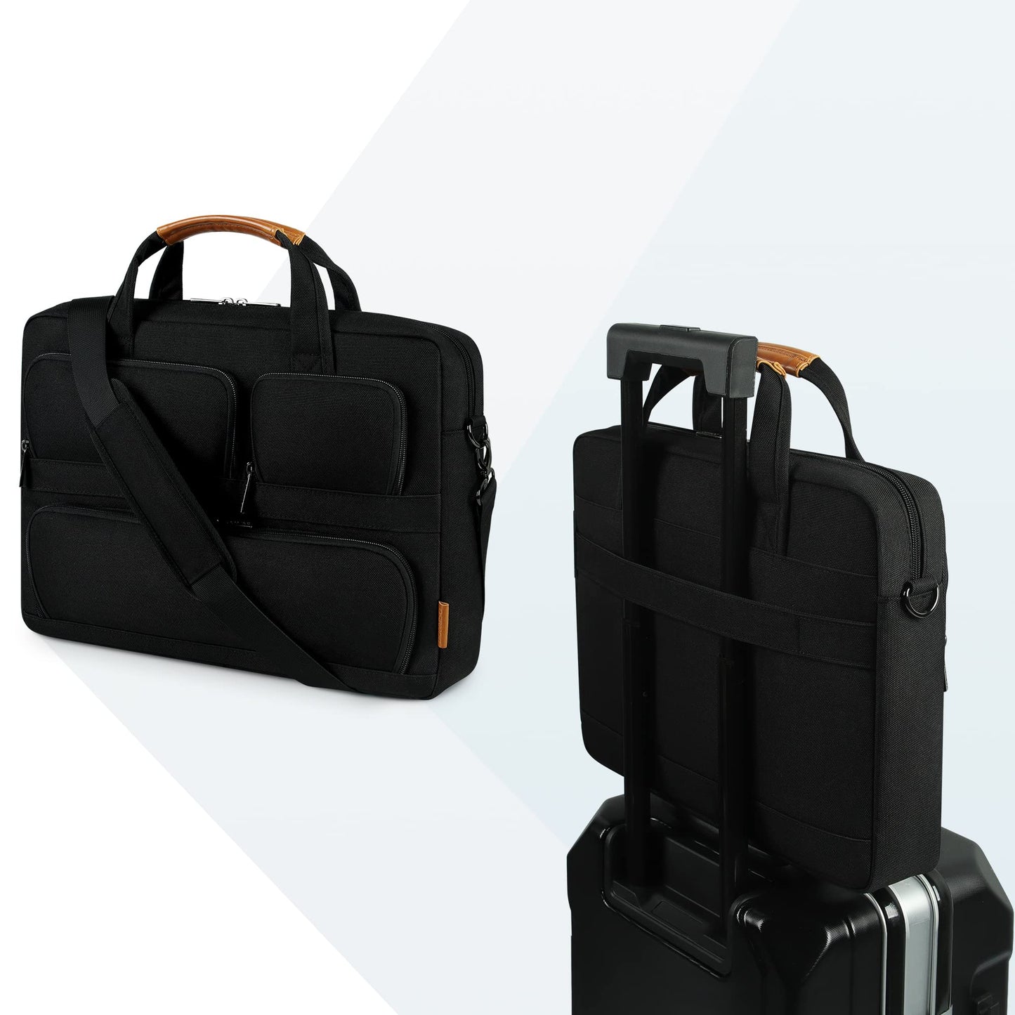 DOMISO 17-17.3 Zoll Laptoptasche Wasserdichte Notebookhülle Business Aktentasche Tragbare Computer Tragetasche mit Schulterriemen für HP ProBook/Lenovo IdeaPad/Acer/Dell/MSI GE76 Raider,Schwarz