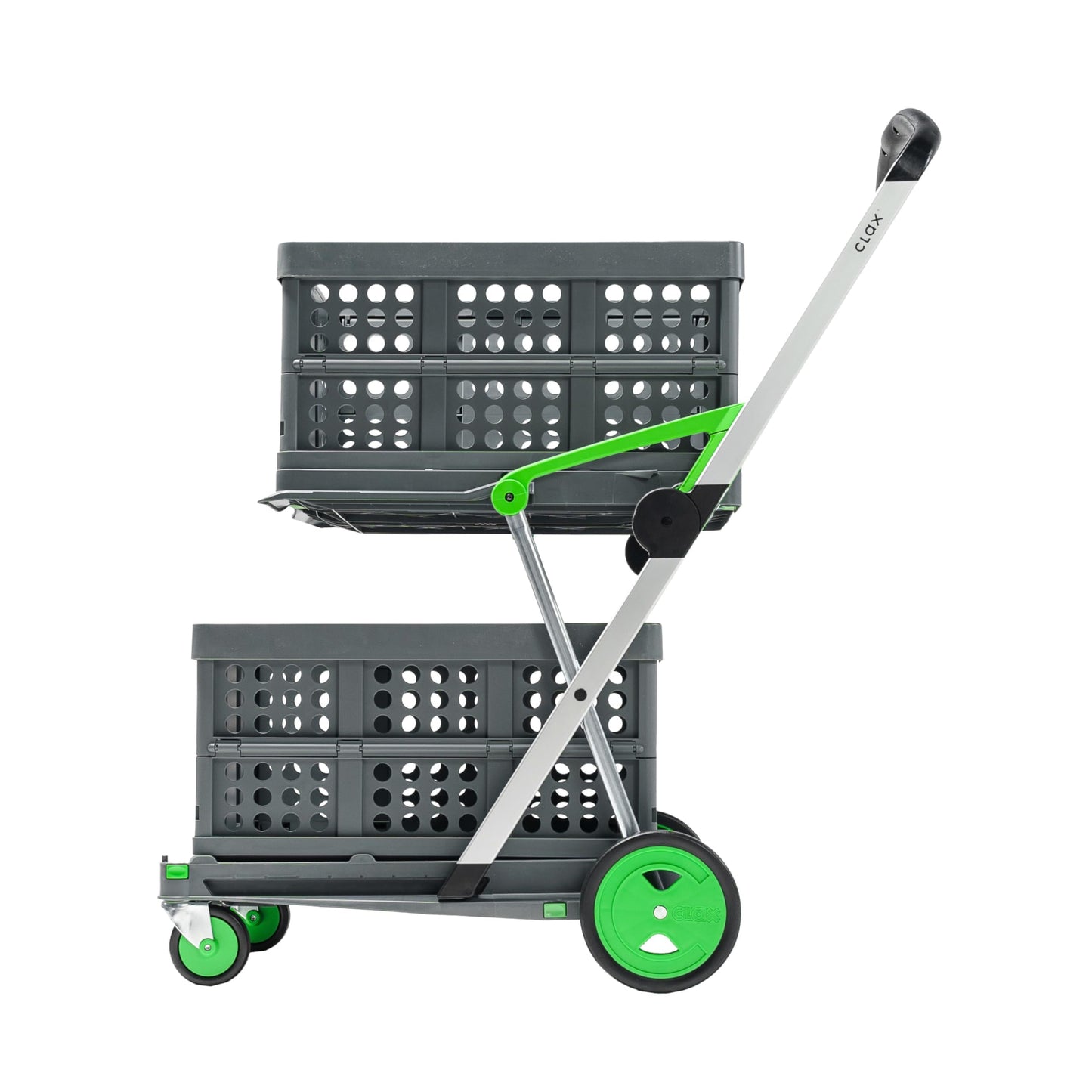 CLAX® Der Innovative Transportwagen | Handwagen | Trolley | klappbar | mit 2 Faltboxen