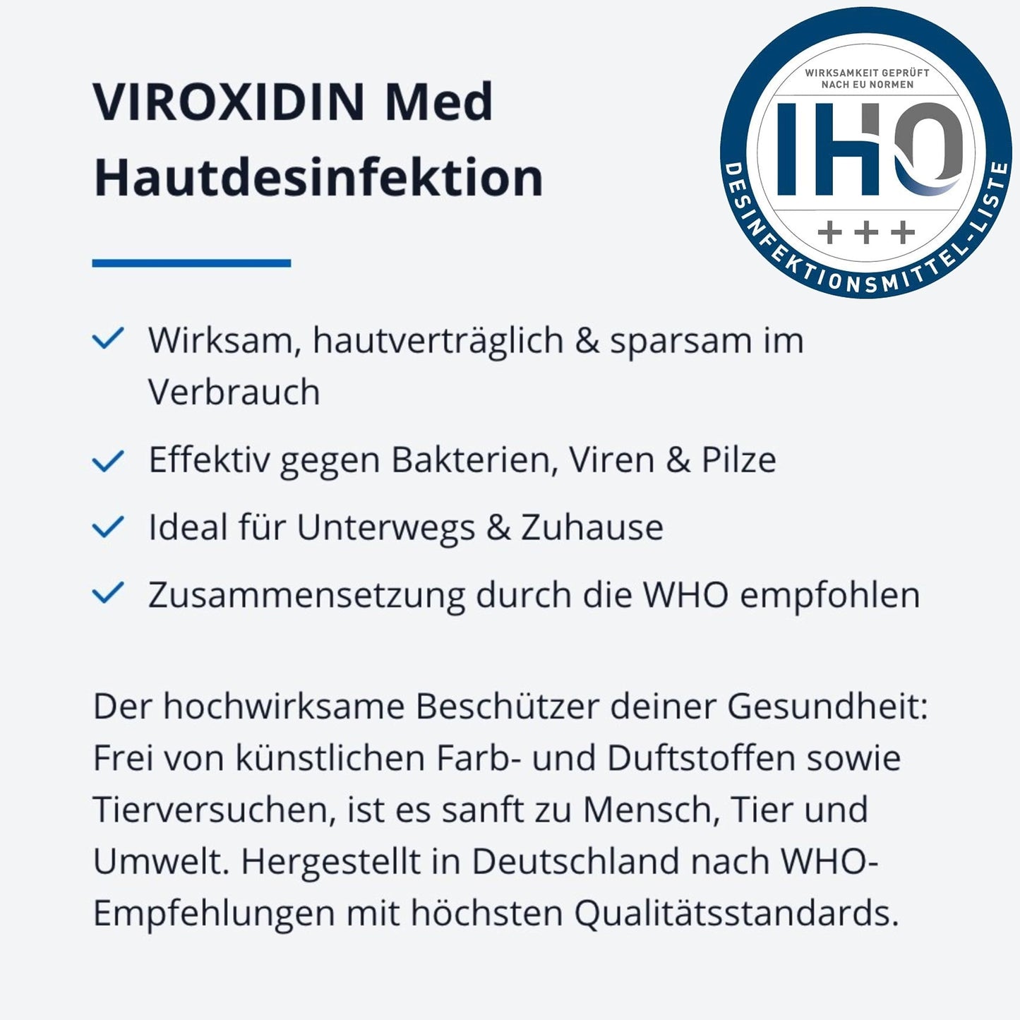 Viroxidin Med Desinfektionsmittel für Hände 5l - VERGLEICHSSIEGER - Handdesinfektionsmittel gegen Bakterien, Viren & Pilze für Hygienische Handdesinfektion - Begrenzt Viruzid PLUS gem. EN 14776