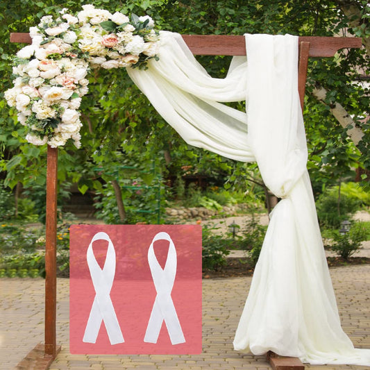 THATSRAD Querbehang Freihanddeko Chiffon Vorhang Hochzeit 70x550 cm Fensterdekoration Transparentem Voile Hochzeitsbogen Weiß Gardinen Tüll für Fotografie Party