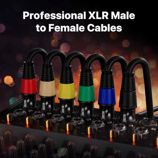 EBXYA XLR Kabel Mikrofonkabel 8M 2 Pack 3-Pin Balanced XLR Stecker zu Buchse Kabel Mehrfarbig Mikrofonkabel DMX Kabel Mikrofon Patch Kabel