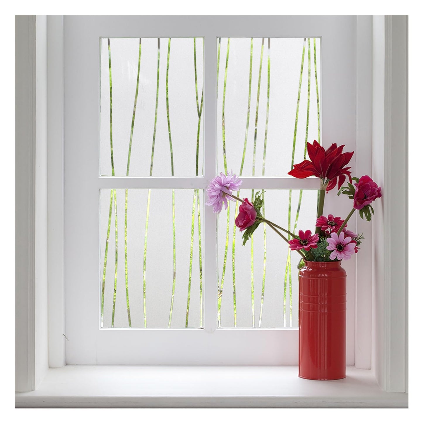 Finnez Fensterfolie Selbsthaftend Milchglasfolie Sichtschutzfolie Scheibenfolie Blickdicht Dekorfolie Anti-UV Statische Folie Mit Unregelmäßige Streifen Muster 44,5 X 200 cm