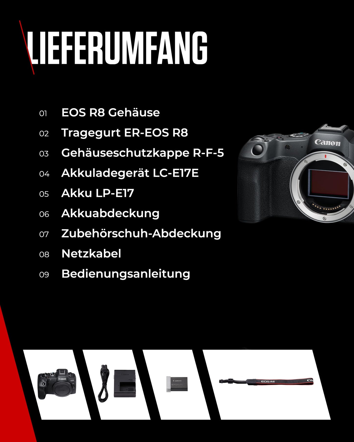 Canon EOS R8 Systemkamera - Spiegellose Vollformat Kamera (Digitalkamera mit Autofokus und Motiverkennung für Augen Tiere Fahrzeuge, 4k Videokamera, 40 Bilder pro Sekunde, WiFi, Touchscreen)