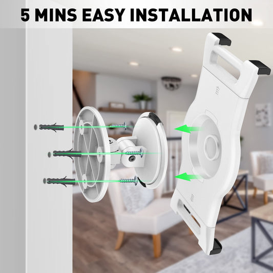 AboveTEK Tablet Halter Wandhalterung Tablet Halterung mit 360 ° Swivel für 6-13" Tablet, iPad, Fire HD-Weiß