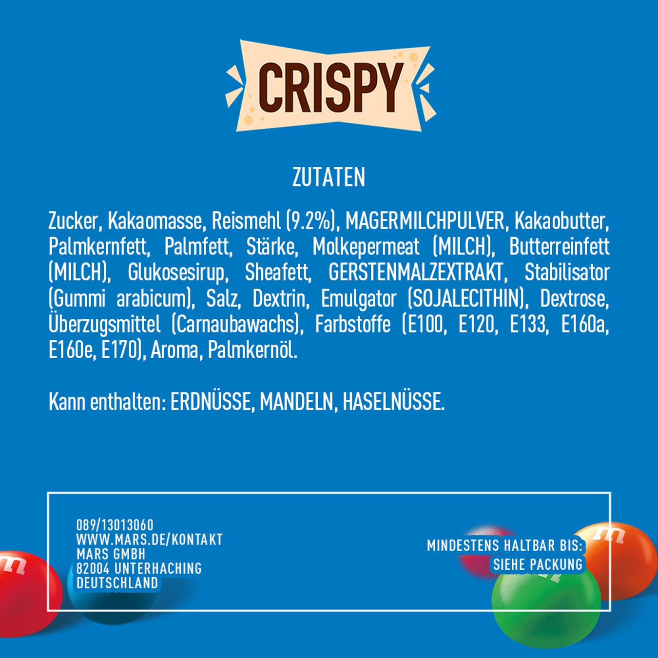 M&M's Crispy, Schokoladen Großpackung, 24 x 36g, Knusprige Schokolinsen