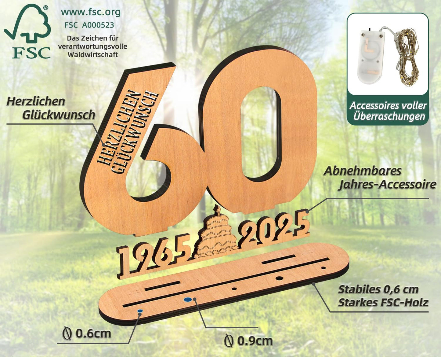 Giftota - Originelle 18 Geburtstag Geschenk Mädchen & Jungen - Geldgeschenke Geburtstag 18 mit LED Lichterkette Ständer - 2025 Holz-Schild Gästebuch - 18 Geburtstag Deko - Personalisierbares Geschenk