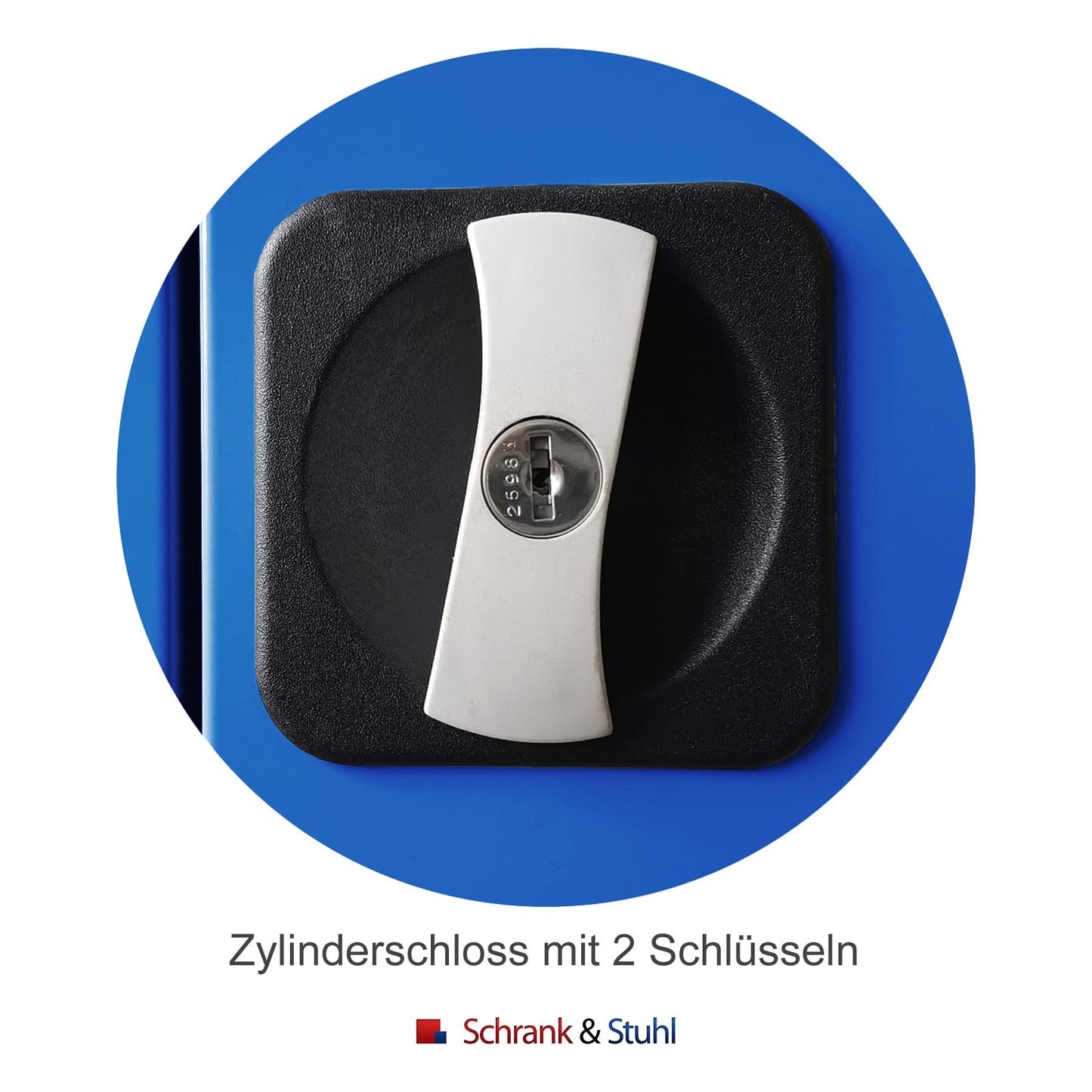 Schrank & Stuhl XXL Werkzeugschrank – Werkstattschrank mit 4 höhenverstellbaren Fachböden, Stahlschrank für Werkzeuge, 195 x 92 x 60 cm (H x B x T), Grau/Blau