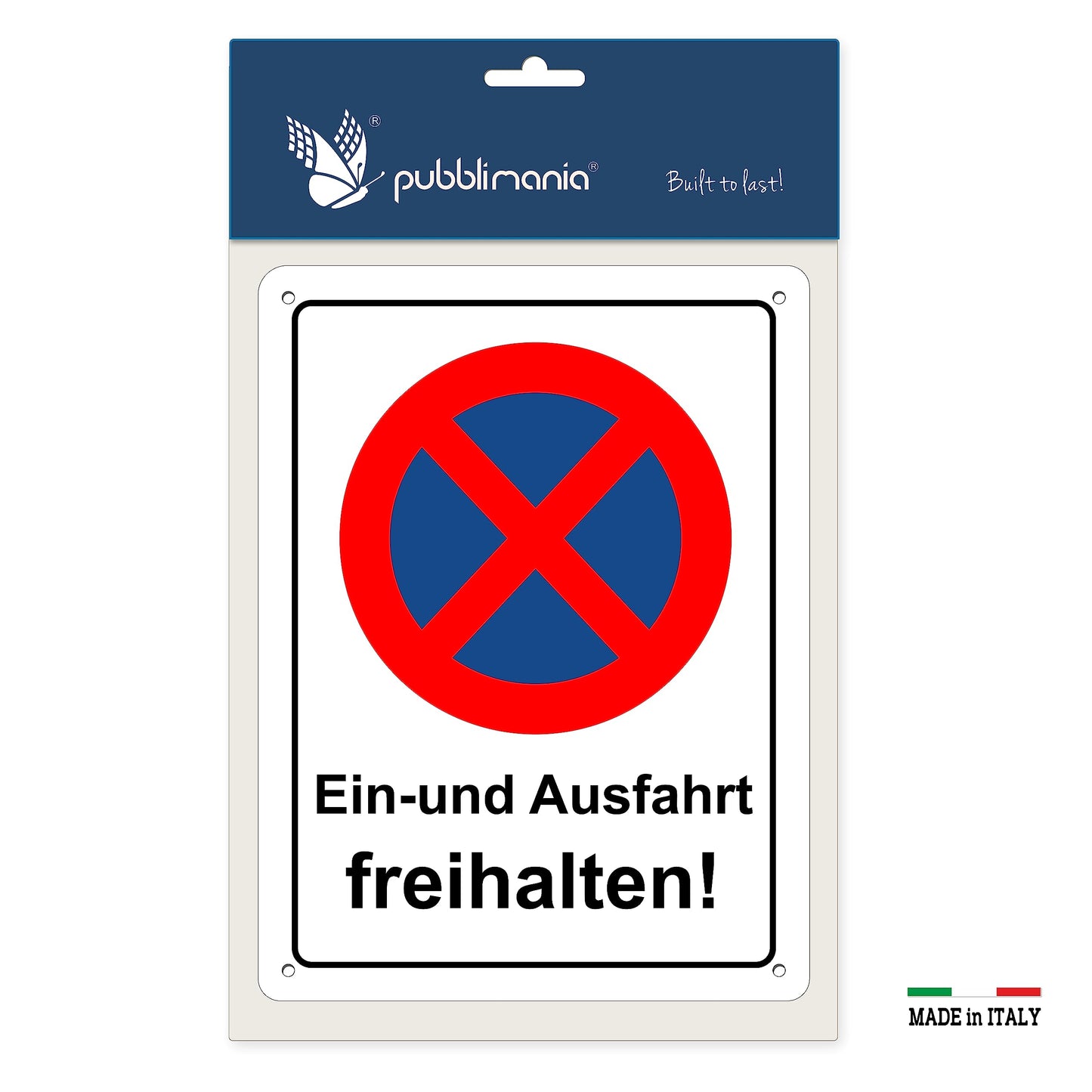 Pubblimania Ein und Ausfahrt freihalten! Aluminium, Metall, 3 mm dick, für den Außenbereich (Ein-und Ausfahrt 30x40)