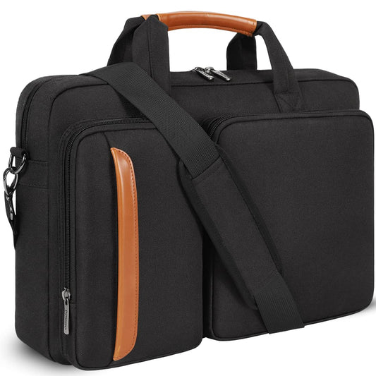 DOMISO 17,3 zoll Laptoptasche Schultertasche Wasserdicht Business Aktentasche Notebooktasche für 17-17.3" Notebook/Dell/Lenovo/Acer/HP/MSI/ASUS, Schwarz