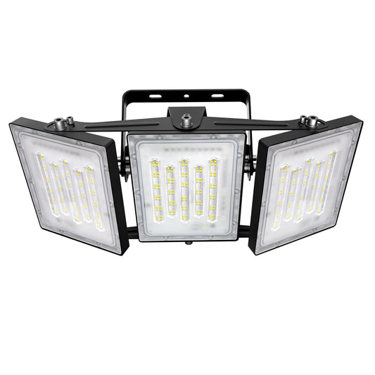 STASUN 300W LED Fluter, IP66 wasserdicht, 30000lm, LED Außenbeleuchtung, äquivalent zu 1800W Halogenlampen, 6000K Tageslicht, einstellbare Fluter für Scheunen, Innenhöfe und Garagen (Schwarz)