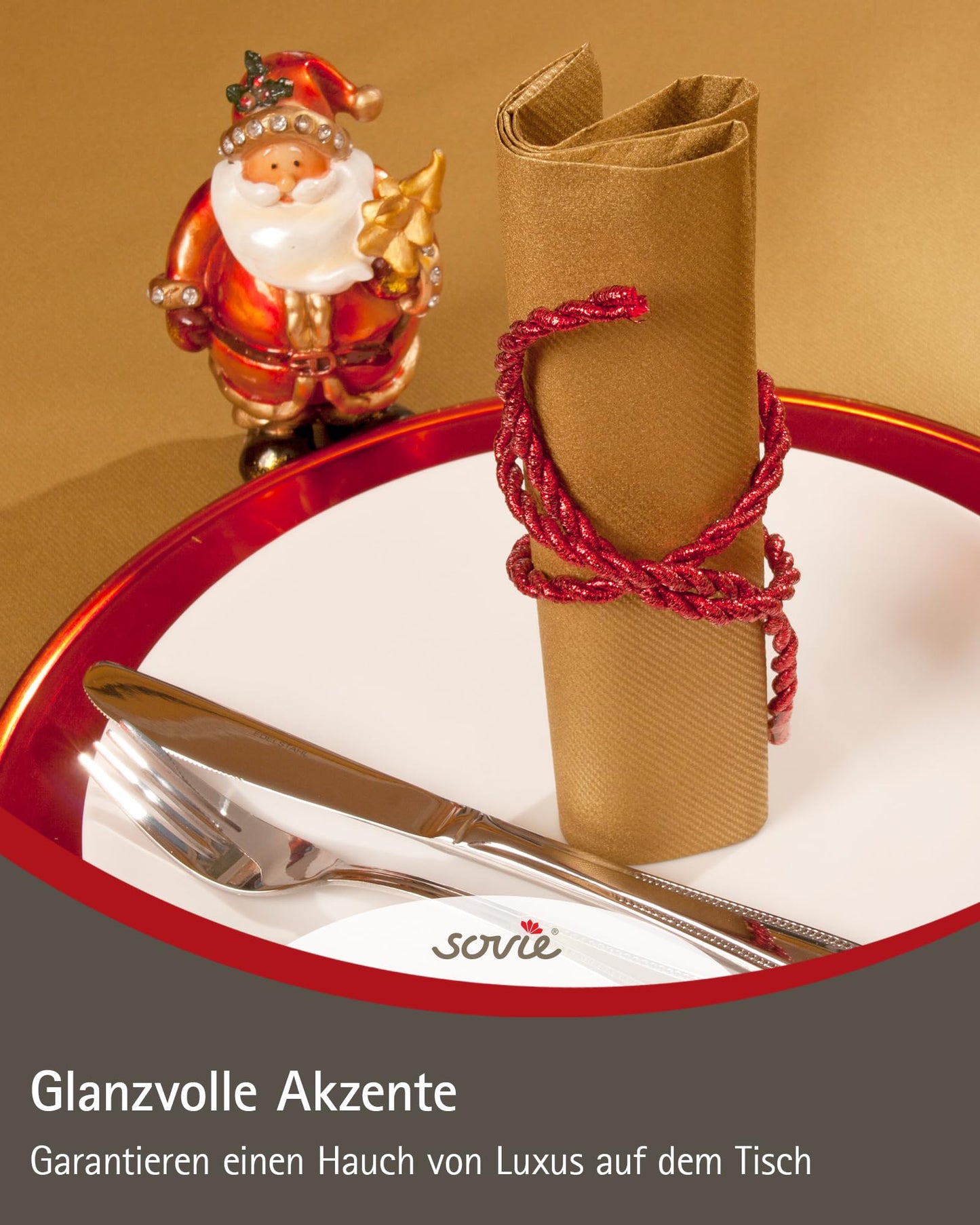 Sovie HORECA Airlaid-Servietten 40x40 cm, hochwertige Einweg-Servietten, extrem saugstark und stoffähnlich, ideal für Gastronomie, 50 Stück, Braun