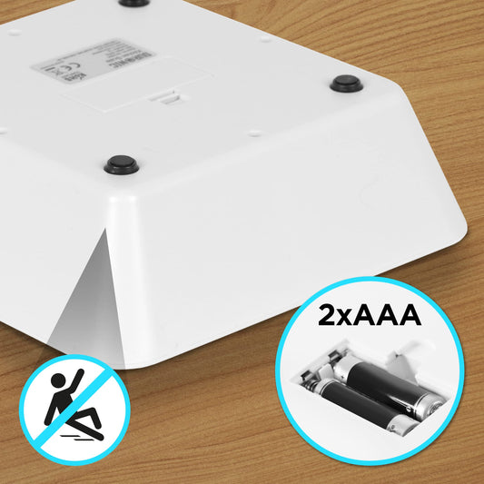 Duronic KS100 RD Küchenwaage | 5 kg Digitalwaage mit 1,2 L abnehmbarer Schüssel | 1 g grammgenau Präzision-Feinwaage | Haushaltswaage mit Tara-Funktion | Digitale Waage mit Hold-Funktion | Zum Kochen