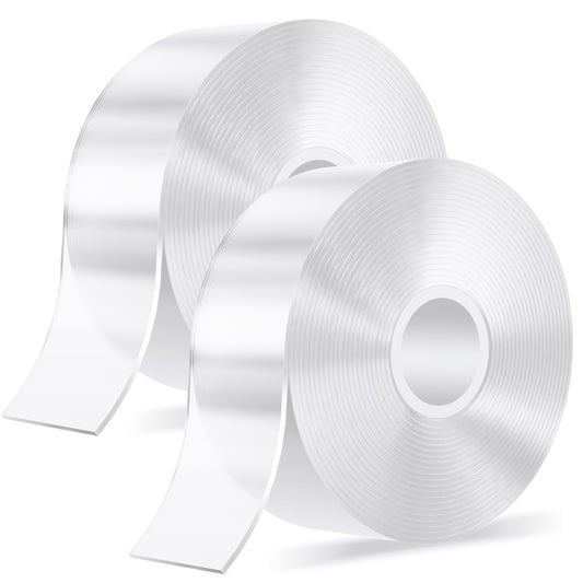 kinkaivy 10M Doppelseitiges Klebeband Extra Stark, Nano Tape Spurloses, Double Sided Tape Transparent, Doppelseitiges Klebeband Ablösbar zum Aufhängen von Bildern, Postern, Teppichen, Fotos