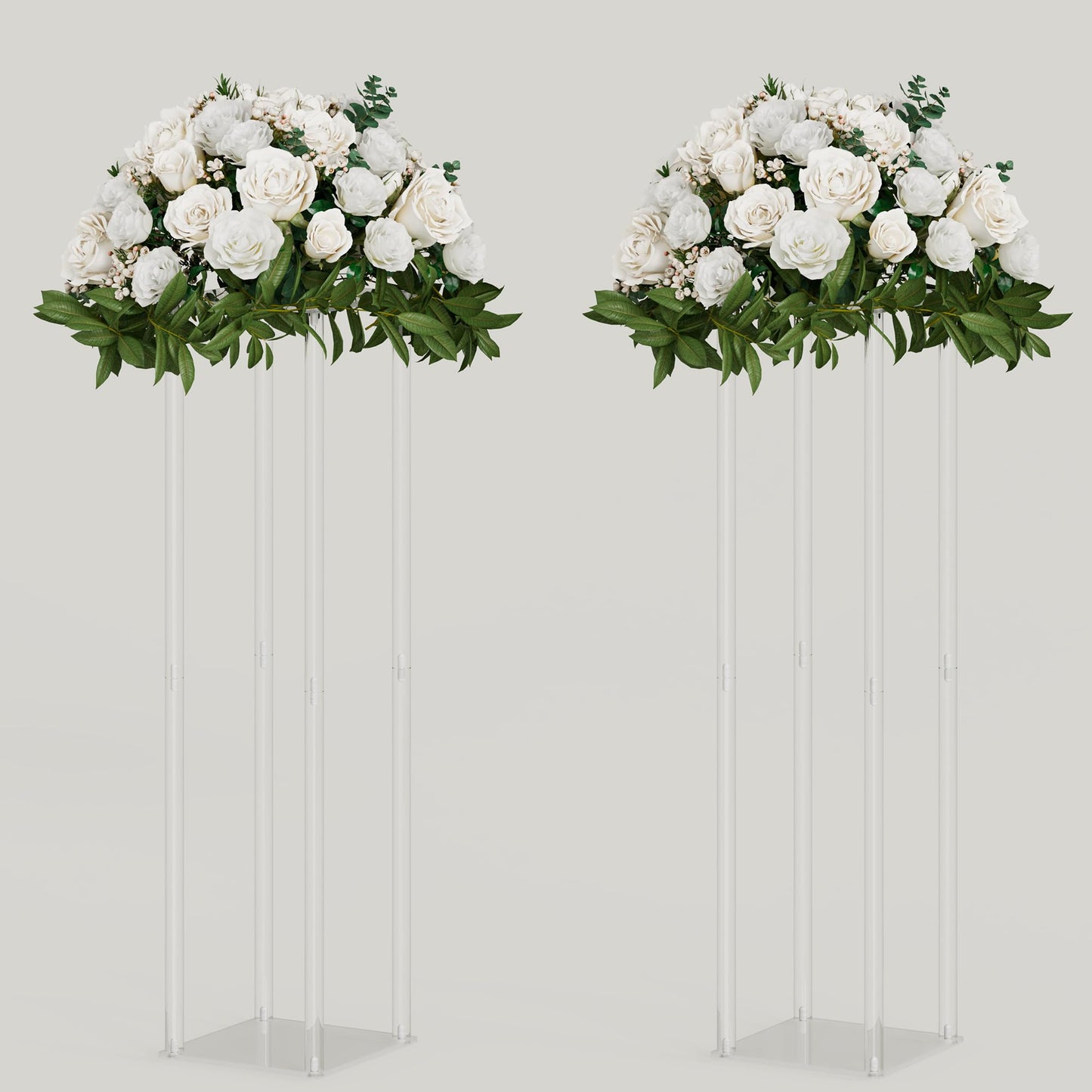 TEKXYZ Acryl Tafelaufsatz Stand, 2 Pcs 80 cm hoch Blumenständer, Säule Hochzeit Mittelstücke, Blumen Stand für Hochzeit Event Party Requisiten, Home Decor, Tabelle
