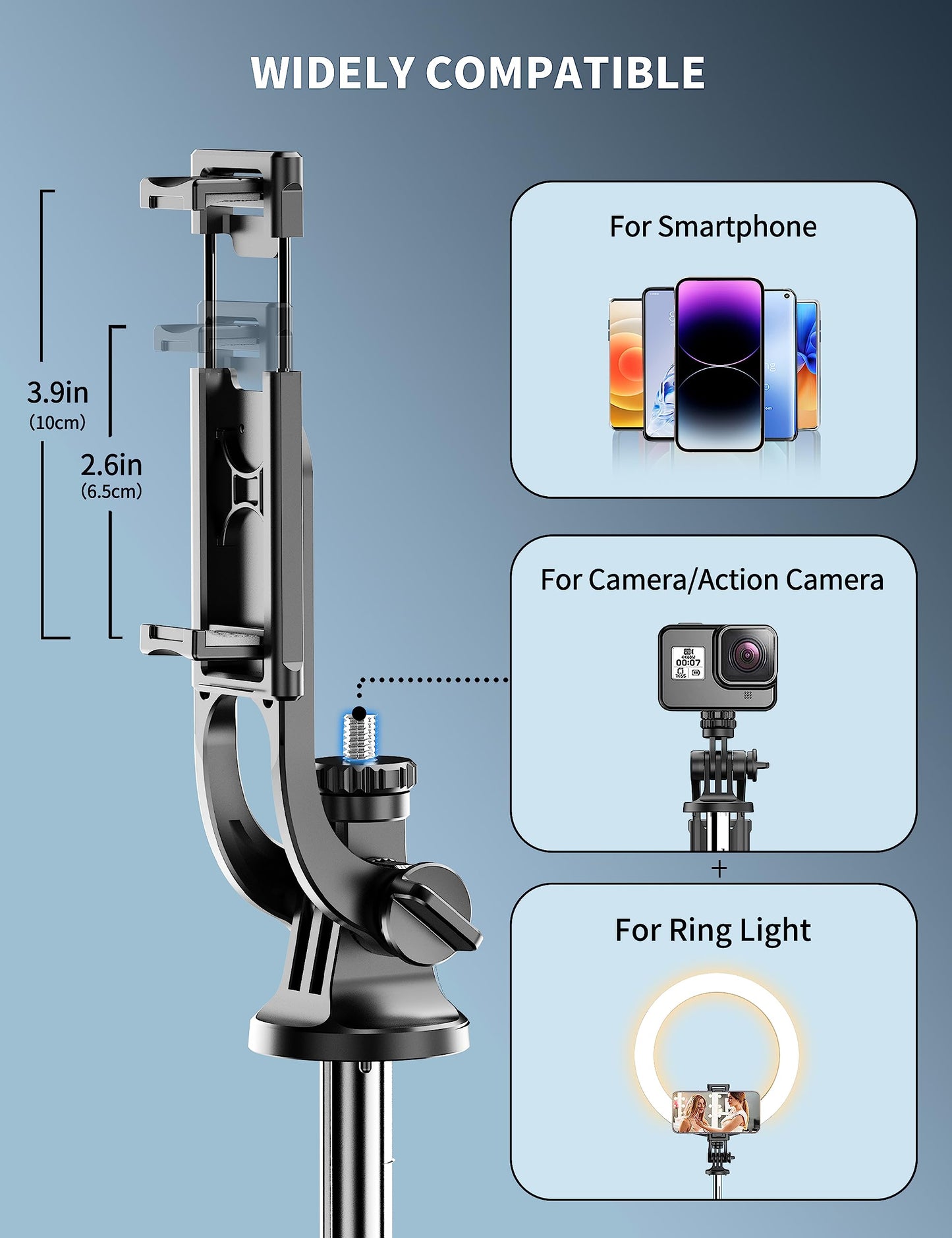 180cm Handy Stativ Ständer & Selfie Stick, Handyhalter mit Abnehmbarer Fernbedienung, Smartphone Stative, Tripod für iPhone, Handystativ Kompatibel mit iPhone Android Smartphones, Camera