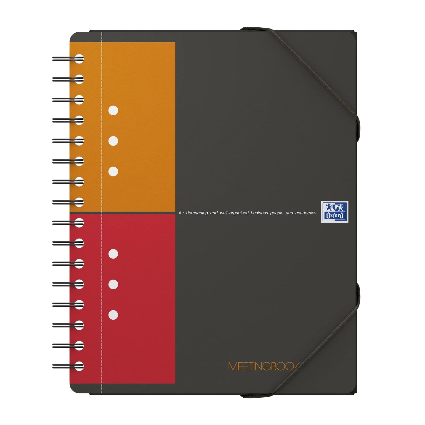 Oxford Meetingbook International A5, kariert 160 Seiten, mit Gummizugmappe und 3 Einschlagklappen