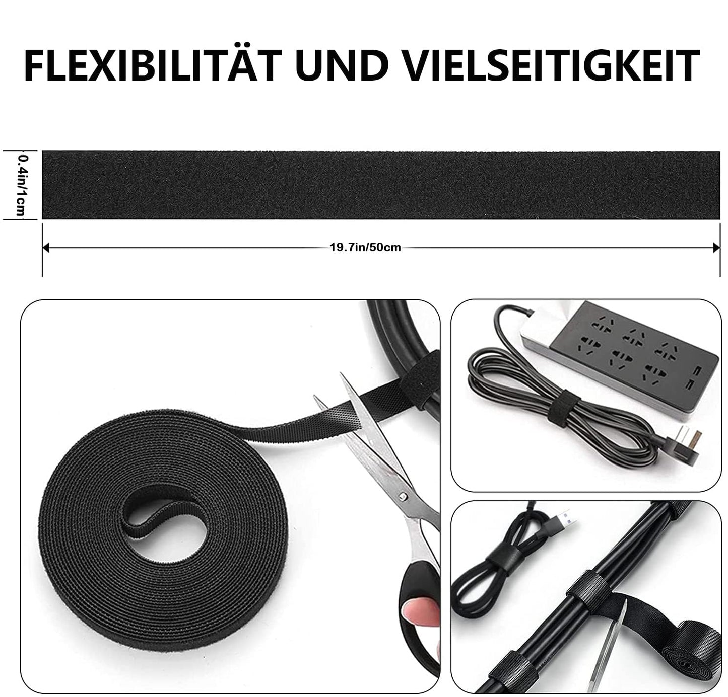 Moseem Kabelmanagement 142Pcs, 1Cable Management Kabelschlauch(2m),100 Kabelbinder Befestigen,1Selbstklebende Klettband,10 Silikon Kabelhalter,10 Kabelhalter,10 Kabelklemmen,10 Kleiner Basishalter