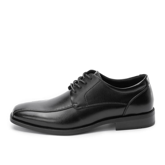 Cusolemore Herren Anzugschuhe Klassische Schnürhalbschuhe Oxfords, Quadratische Zehe, Stofffutter, Fersenpolster Design Black 42