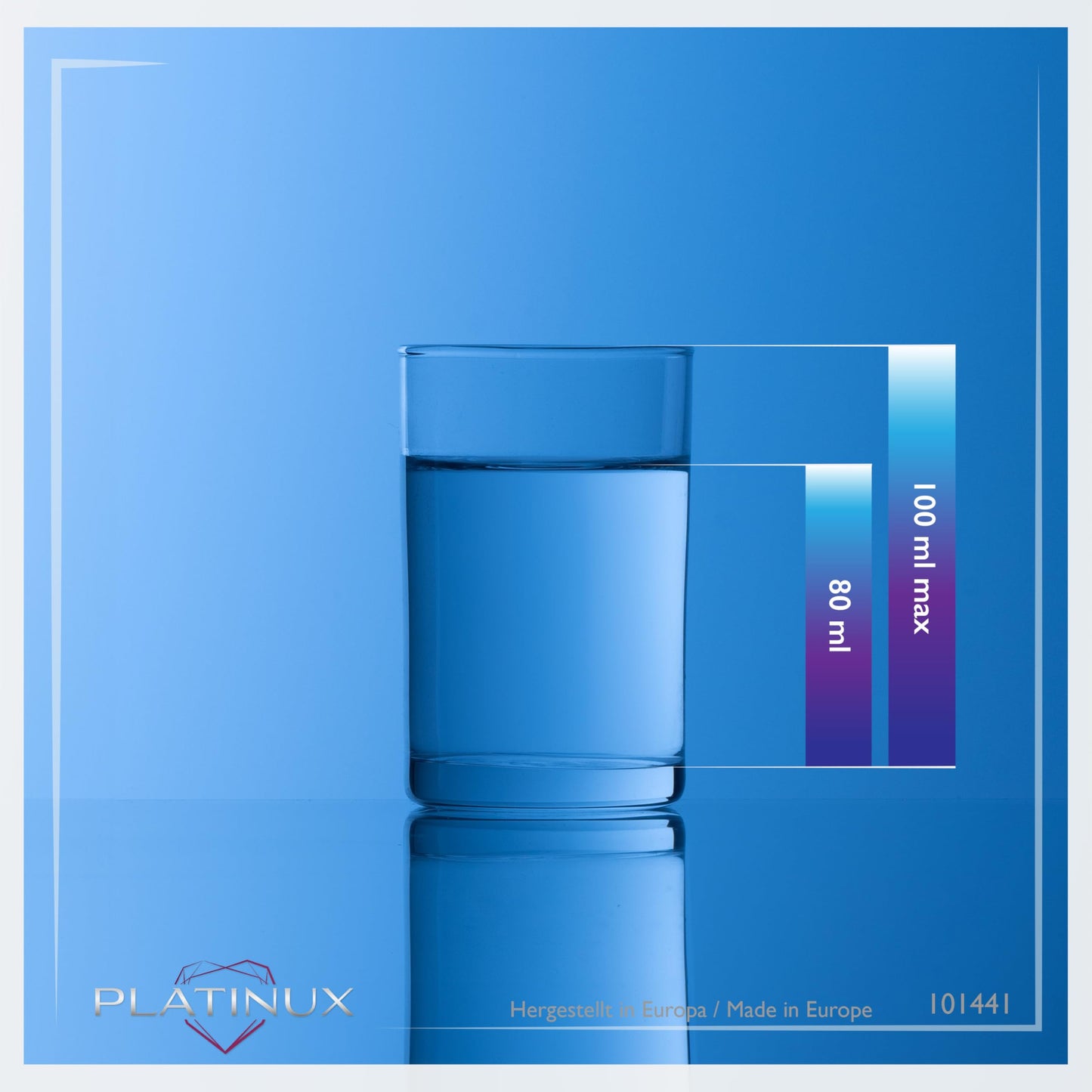 PLATINUX Gerade kleine Trinkgläser 80ml (max. 100ml) Set 6-Teilig Saftgläser aus Glas Wassergläser Spülmaschinenfest